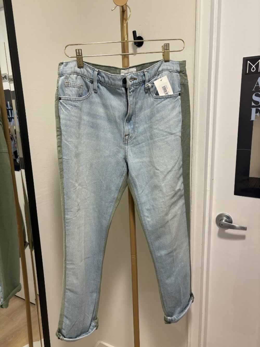 Frame light wash blue jeans and cargo Size 27.